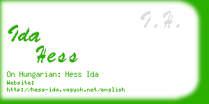 ida hess business card